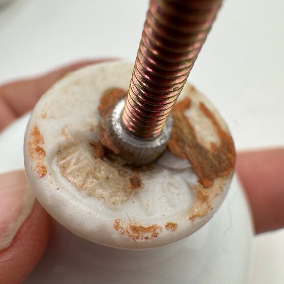 Owl vintage draw pulls knobs porcelain ceramic red orange black set of 13 made i - Picture 11 of 13